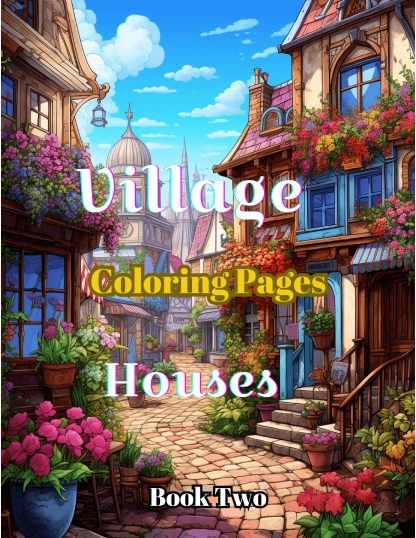 Village Houses Coloring Pages/ Digital Download! - Image 3