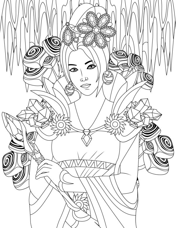 Crystal Queen Women Coloring Pages! PRINTABLES...Digital Download.. - Image 2