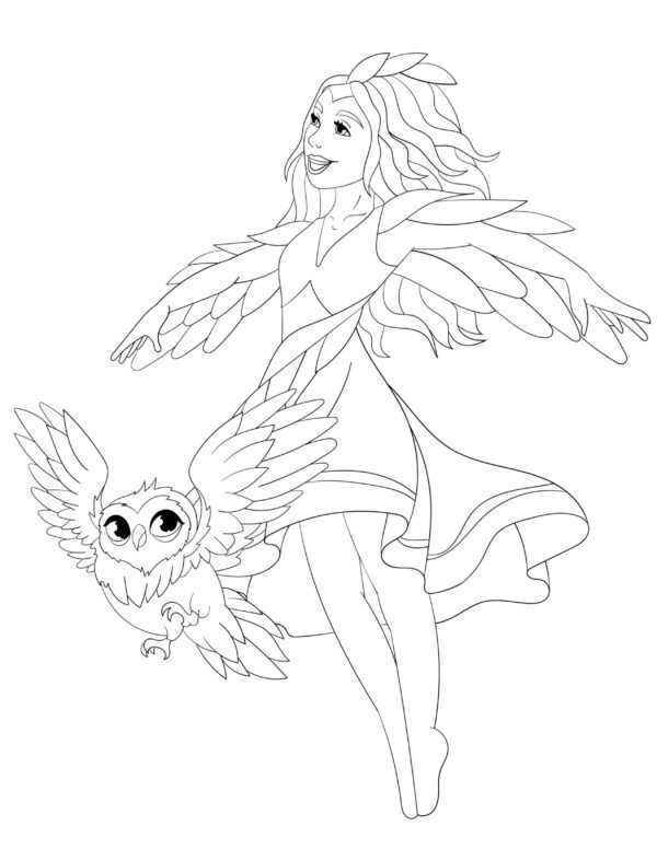 GIRLS AND THEIR SOUL ANIMALS COLORING PAGES! KIDS VERSION.. PRINTABLES...Digital Download... - Image 4