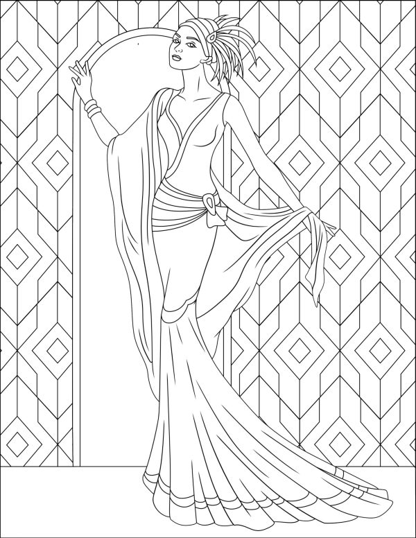 ART DECO WOMEN Coloring Pages....PRINTABLES! Digital Download - Image 3