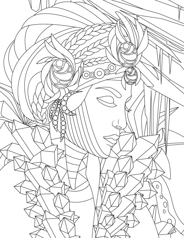 Crystal Queen Women Coloring Pages! PRINTABLES...Digital Download.. - Image 5