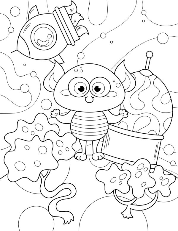 ALIEN Coloring Book for KIDS! PRINTABLES...Digital Download... - Image 7