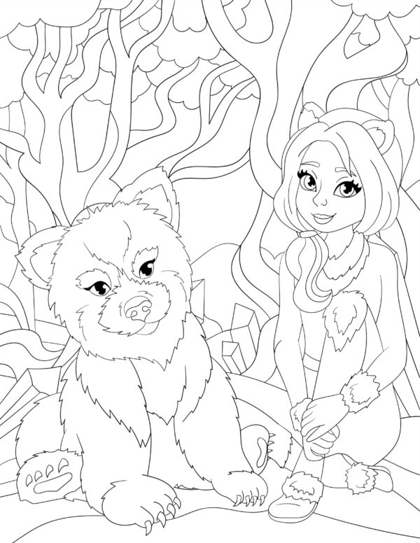 GIRLS AND THEIR SOUL ANIMALS COLORING PAGES! PRINTABLES...Digital Download... - Image 6