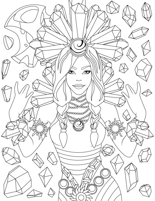 Crystal Queen Women Coloring Pages! PRINTABLES...Digital Download.. - Image 6