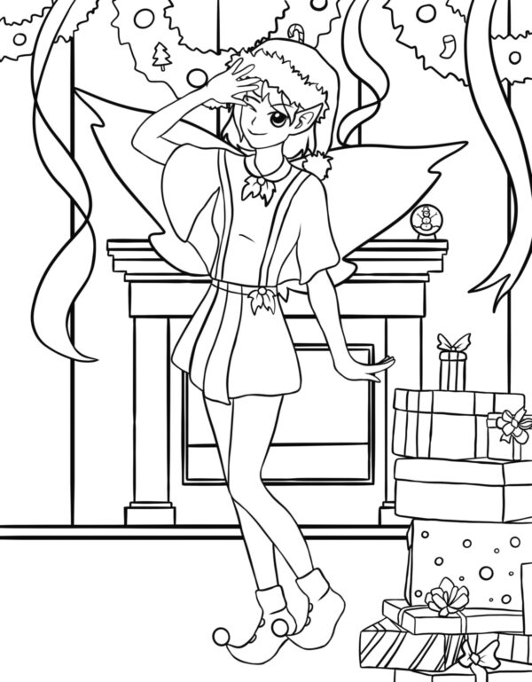 Christmas Fairies Coloring Pages For KIDS! PRINTABLE - Image 9