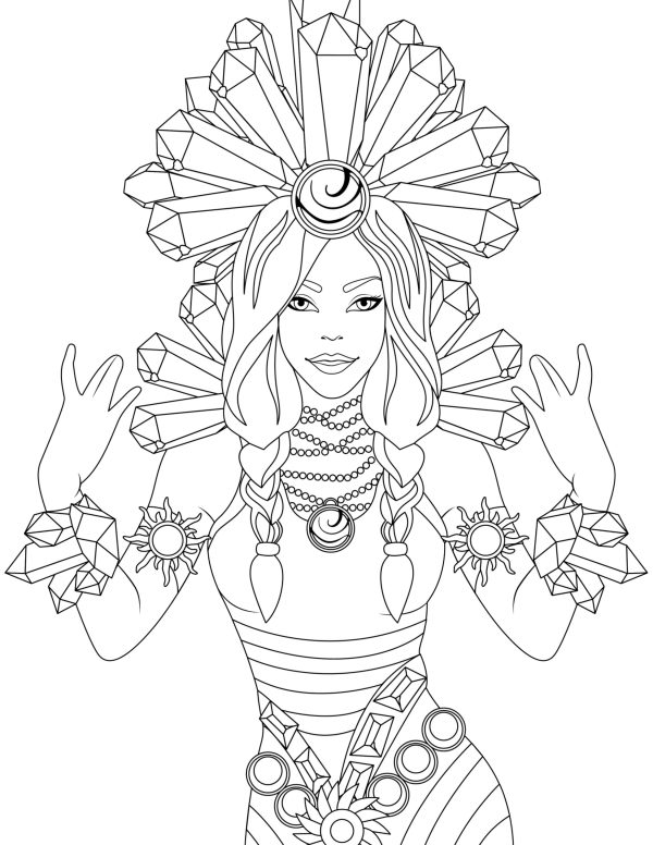 Crystal Queen Women Coloring Pages! PRINTABLES...Digital Download.. - Image 8