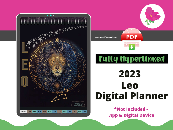 Leo 2023 Digital Planner - Dated & Hyperlinked