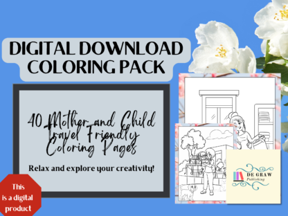 40 Mother and Child Travel Friendly Coloring Pages |Gift for Mom | from Kids | Presents for Grandma | Creative Pack| Family Activities