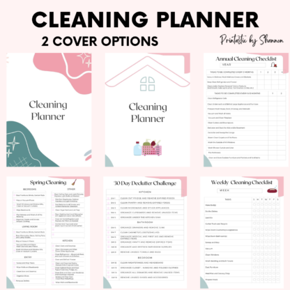 Cleaning Planner - Plans for Daily, Weekly, Monthly, Quarterly, Annually; Spring Cleaning