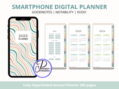 2023 digital planner, perfectly sized for your iPhone or Android smartphone device