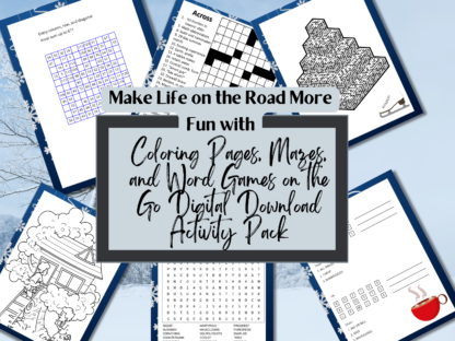 Coloring Pages, Mazes, and Word Games on the Go Digital Download Activity Pack