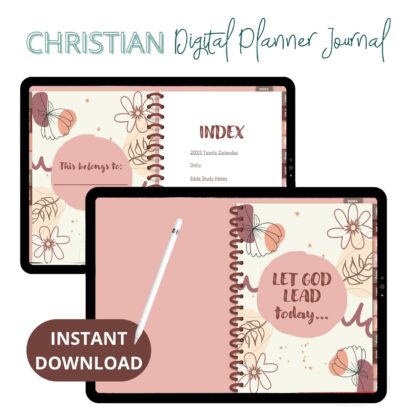 Undated Christian Digital Planner, Prayer, Bible Study, Sermon Notes Journal, Goodnotes Planner, Noteshelf Planner, iPad Planner, Boho Theme