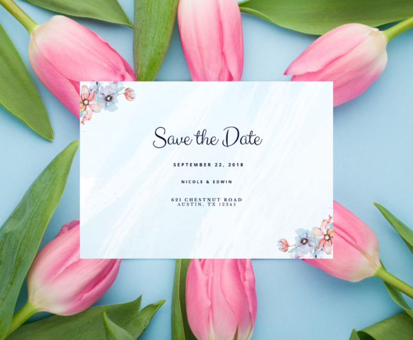 Sky Blue Floral Wedding Invitation Bundle - Image 8