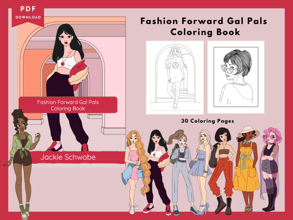 PRINTABLE COLORING Pages | Fashion Forward Gal Pals Coloring Book, 35 Pages, US Letter Coloring Book, 35 Pages Letter