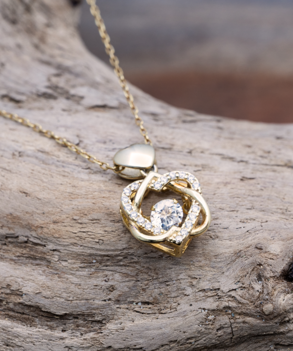 Happy Valentines Day, Southwestern Cactus, Heart, Classic Precious Necklace-rose gold love knot - Image 6