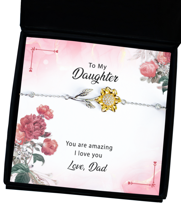 Dad to Daughter Keepsake Classic Sunflower Bracelet - Image 3