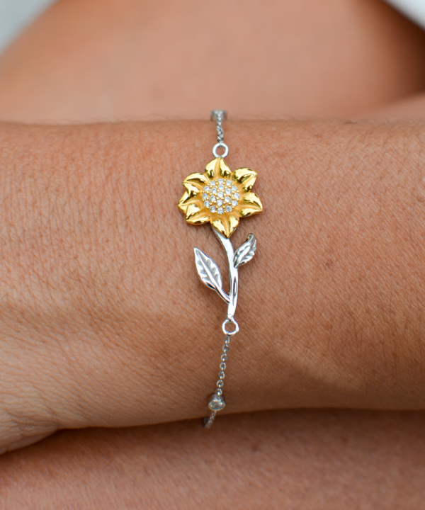 Dad to Daughter Keepsake Classic Sunflower Bracelet - Image 2