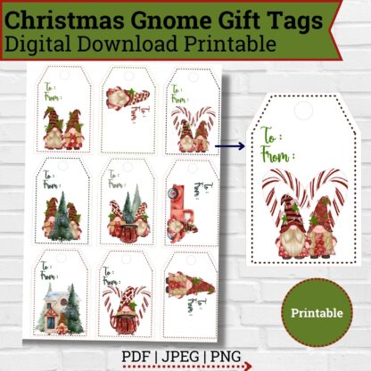 Christmas Gnome Gift Tags