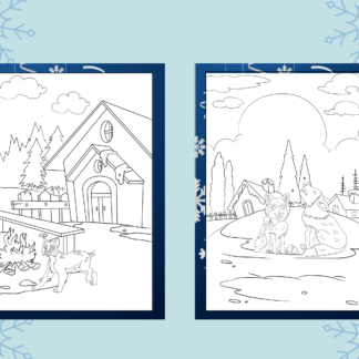 10 Fun and Relaxing Wintertime Fun Digital Coloring Pages for Kids and Adults - Image 3
