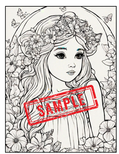 Enchanted Realms: Fairies, Mermaids, and Princesses - A Digital Coloring Book Collection for Girls...DIGITAL DOWNLOAD! - Image 6