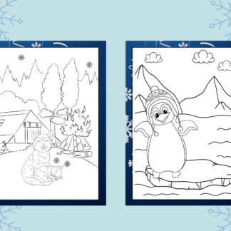 10 Fun and Relaxing Wintertime Fun Digital Coloring Pages for Kids and Adults - Image 4