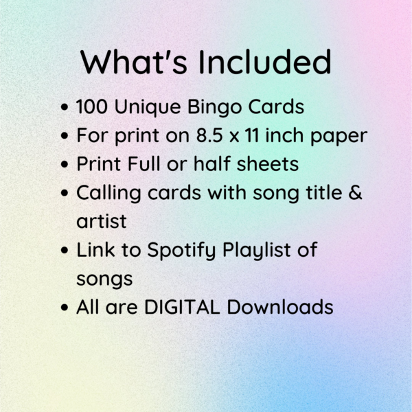 Music Bingo with songs from 2000-2021, Singo Bingo Cards, Bingo Game - Image 7