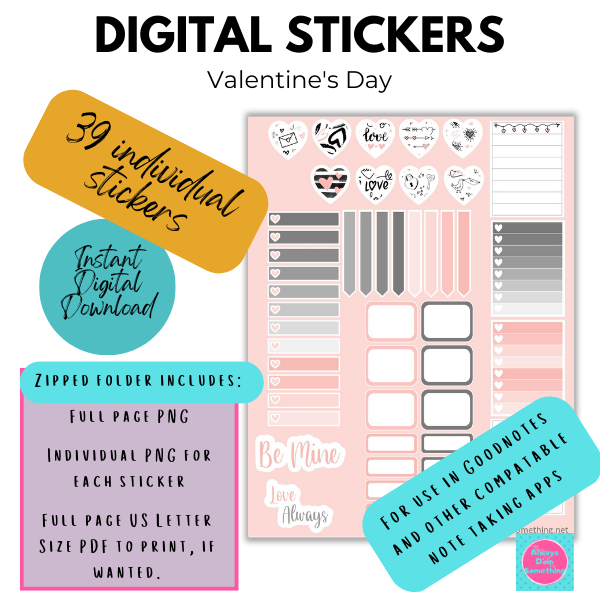 Valentines Digital Stickers Download Image