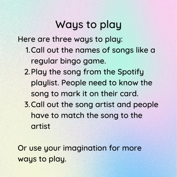 Music Bingo with songs from 2000-2021, Singo Bingo Cards, Bingo Game - Image 5