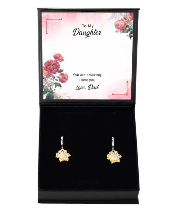 Dad to Daughter Keepsake Classic Sunflower Earrings