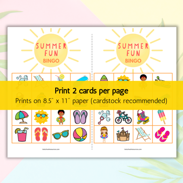 Summer Bingo - Summer Fun Bingo - Summertime Activities - Image 2