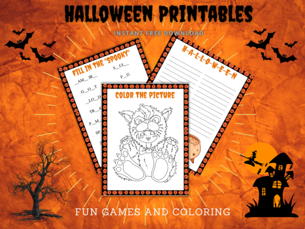 Printable Halloween Games| Halloween party games| Printable Games| Halloween Games| Halloween coloring|Instant Download - Image 2