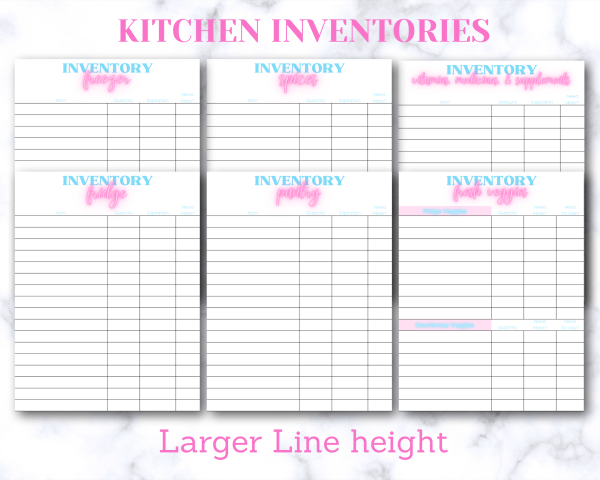 Kitchen Inventory Bundle, Inventory Tracker, Inventory List, Kitchen Organizer, Printable Grocery Shopping List, Meal Planning - Image 2