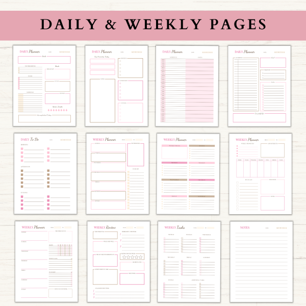 Productivity Planner Bundle | Daily Planner | Weekly Planner | Habit Tracker | Goal Planner | Letter | A4 | A5 | PDF | Printable Planner | Digital Planner - Image 2