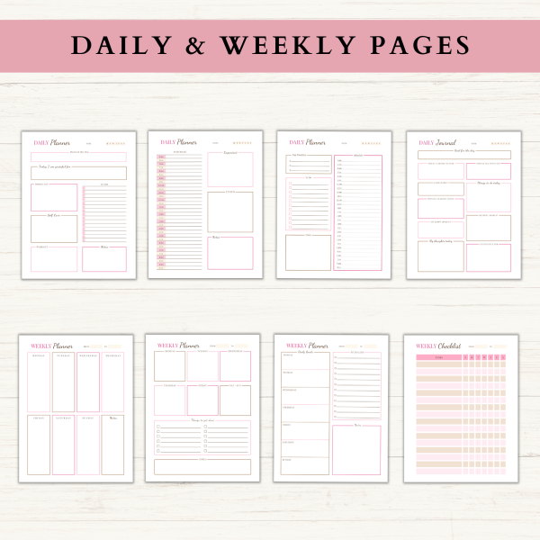 Printable Planner | Daily Planner | Weekly Planner | Habit Tracker | Monthly Planner | Letter | A4 | A5 | PDF | Printable Planner | Digital Planner - Image 2