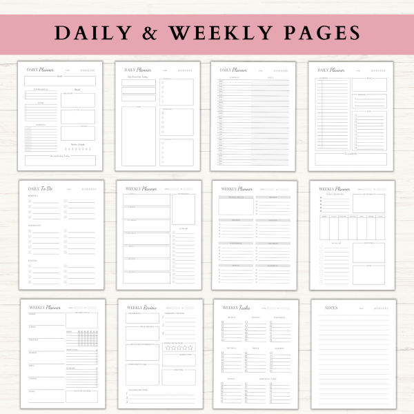 Productivity Planner Bundle | Daily Planner | Weekly Planner | Habit Tracker | Goal Planner | Letter | A4 | A5 | PDF | Printable Planner | Digital Planner - Image 2