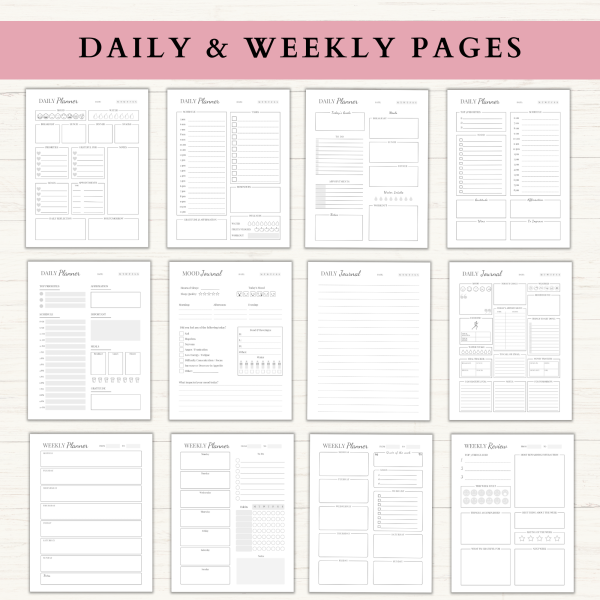 Personal Planner Bundle | Daily Planner | Daily Journal | Habit Tracker | Self Care Planner | Letter | A4 | A5 | PDF | Printable Planner | Digital Planner - Image 2