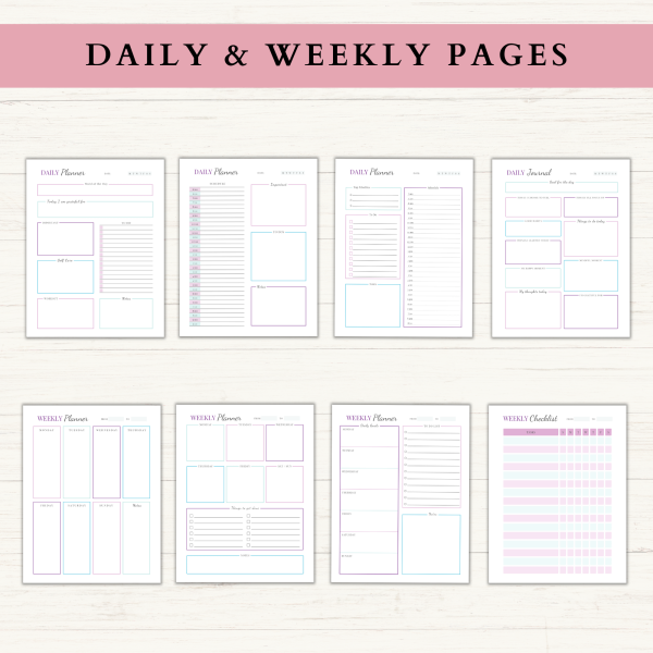 Printable Planner | Daily Planner | Weekly Planner | Habit Tracker | Monthly Planner | Letter | A4 | A5 | PDF | Printable Planner | Digital Planner - Image 2