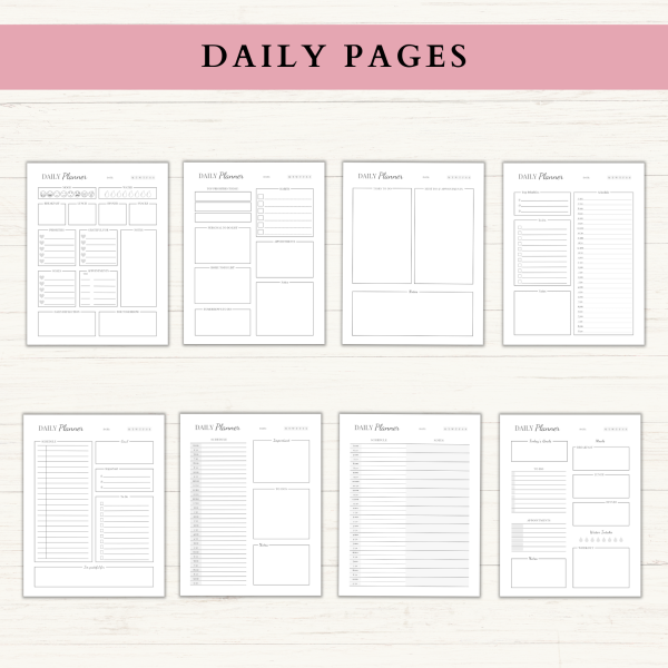 Daily Planner Bundle | Daily Schedule | Daily Agenda | Daily To Do | Daily Organizer | Letter | A4 | A5 | PDF | Printable Planner | Digital Planner - Image 2