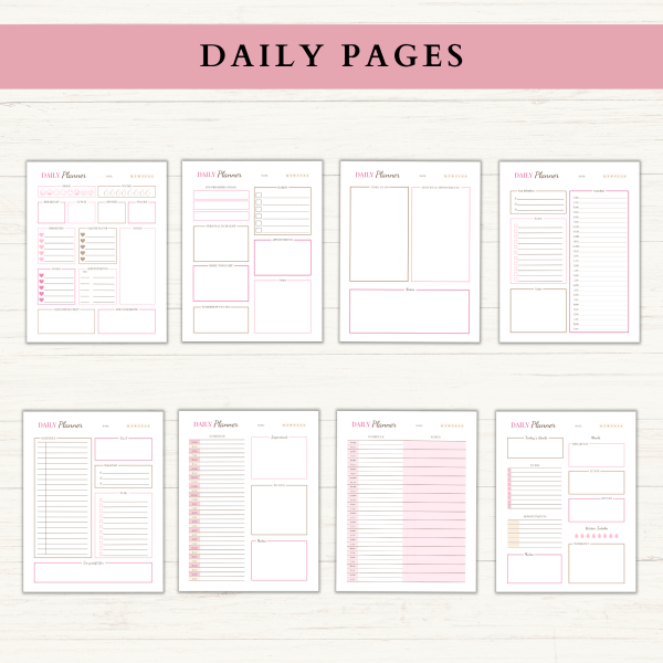 Daily Planner Bundle | Daily Schedule | Daily Agenda | Daily To Do | Daily Organizer | Letter | A4 | A5 | PDF | Printable Planner | Digital Planner - Image 2