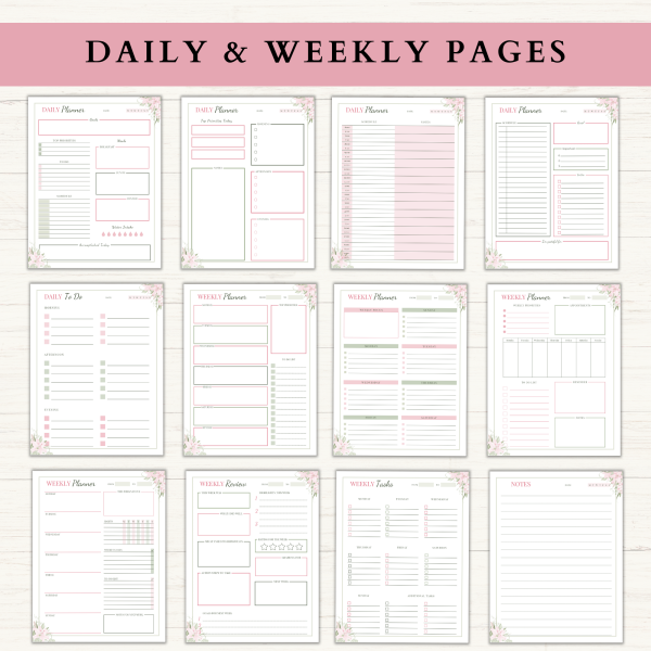 Productivity Planner Bundle | Daily Planner | Weekly Planner | Habit Tracker | Goal Planner | US Letter | PDF | Printable Planner | Digital Planner - Image 2