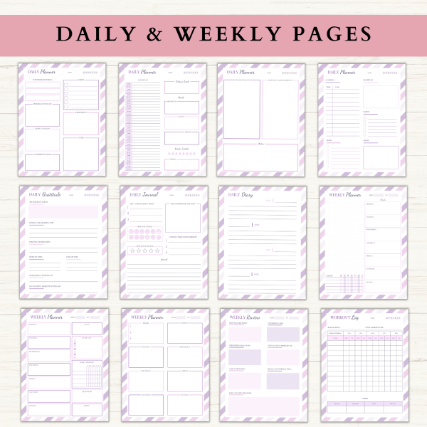 Life Planner Bundle | Daily Planner | Weekly Planner | Habit Tracker | Productivity Planner | US Letter | PDF | Printable Planner | Digital Planner - Image 2