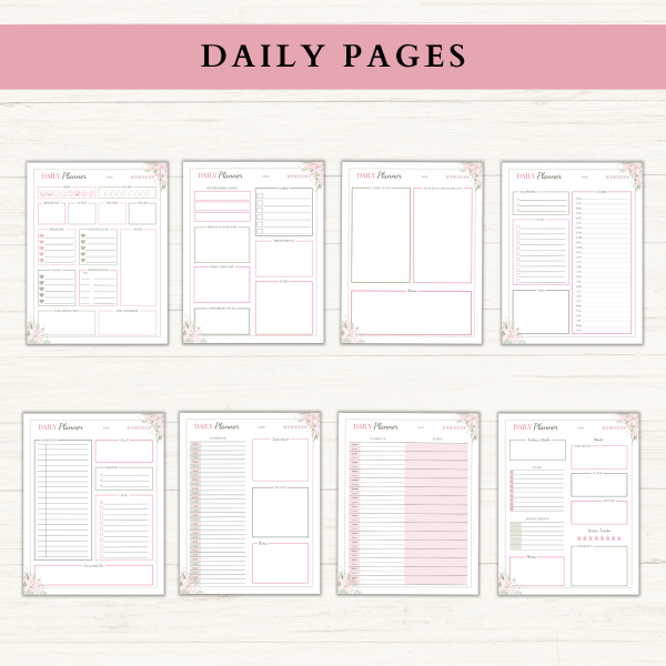 Daily Planner Bundle | Daily Schedule | Daily Agenda | Daily To Do | Daily Organizer | US Letter | PDF | Printable Planner | Digital Planner - Image 3