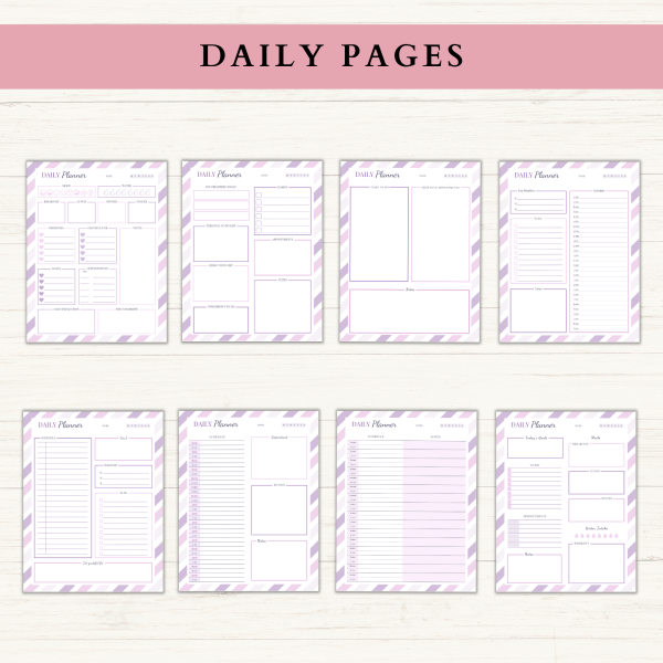 Daily Planner Bundle | Daily Schedule | Daily Agenda | Daily To Do | Daily Organizer | US Letter | PDF | Printable Planner | Digital Planner - Image 2