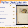 Vintage Orange DIGITAL NOTEBOOK, Goodnotes, Notability, Xodo, iPad Notebook, Digital Scrapbooks, 6 Sections, Vintage Scrapbook, Flowers - Image 2