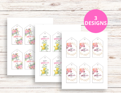 Mother's Day Floral Gift Tags, Printable Gift Tags - Image 3