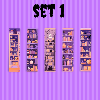 Set of 15 "Halloween Bookcases" Printable Bookmarks home printable PDF instant download - Image 3