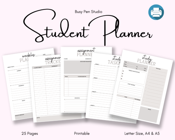 Student Planner 2022 - Assignment Tracker, Study Planner, Class Schedule and more