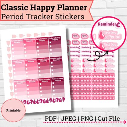 Period Tracker Planner Stickers