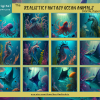 DIGITAL PAPER Bundle - Set 002 - Realistic Fantasy Ocean Animals - Papers Pack 12 - 12x12 - jpg png - 5000px Abstract - Image 2