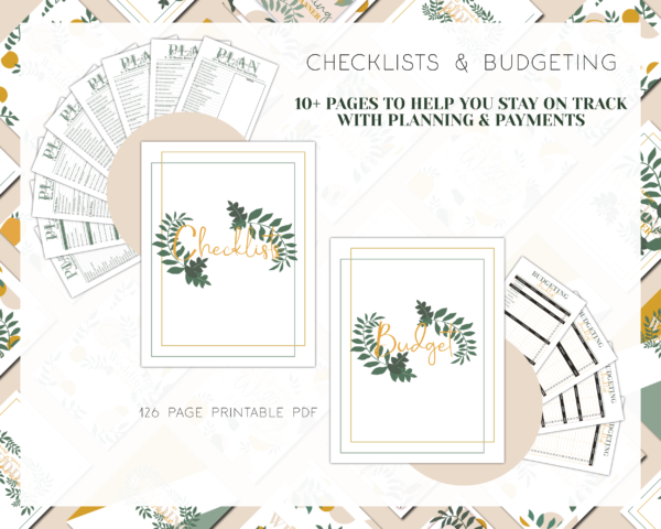 Gold and Sage Green Wedding Planner Printable, Wedding Binder Printable, Wedding Planner Organizer, Wedding Planning Book, Printable Wedding planner Kit - Image 6